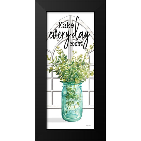 Make Every Day Count Black Modern Wood Framed Art Print by Jacobs, Cindy