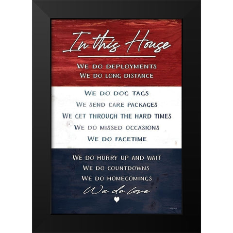 In This House    Black Modern Wood Framed Art Print by Jacobs, Cindy