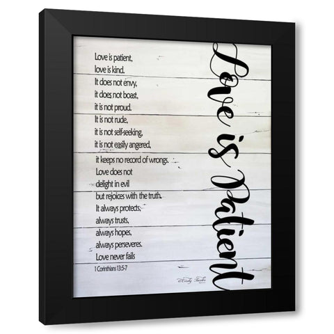 Love is Patient Black Modern Wood Framed Art Print by Jacobs, Cindy