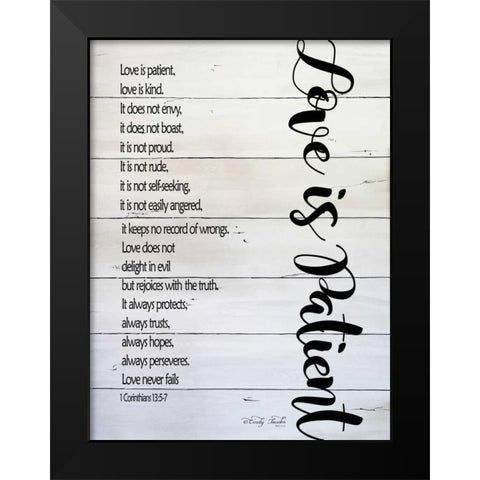 Love is Patient Black Modern Wood Framed Art Print by Jacobs, Cindy