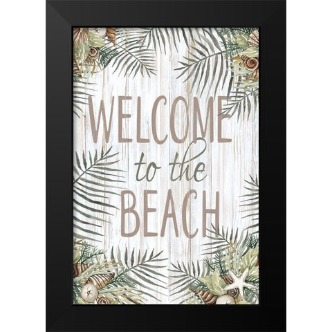 Welcome to the Beach Black Modern Wood Framed Art Print by Jacobs, Cindy