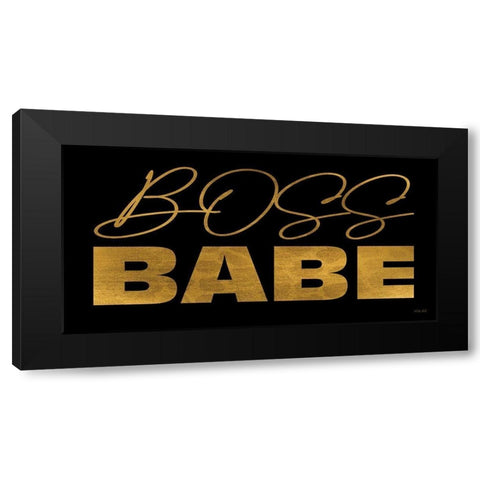 Boss Babe Black Modern Wood Framed Art Print by Jacobs, Cindy