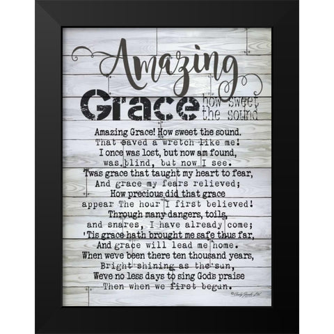Amazing Grace Black Modern Wood Framed Art Print by Jacobs, Cindy