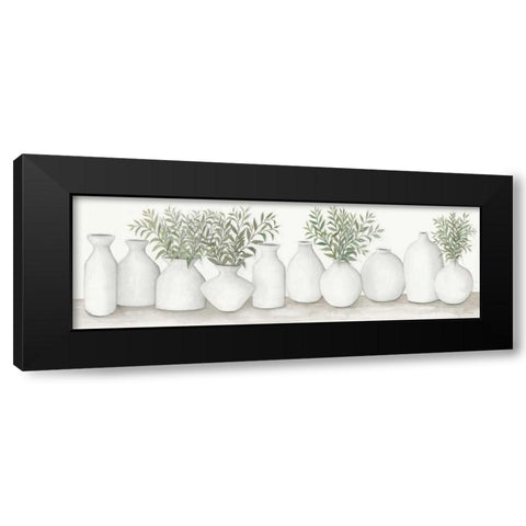 White Vases Still Life Black Modern Wood Framed Art Print by Jacobs, Cindy