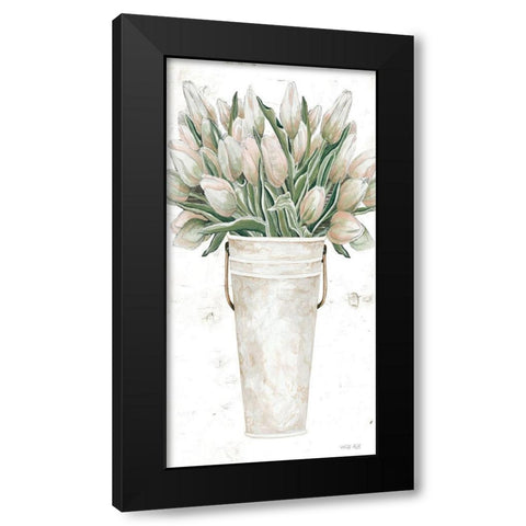Blushing Tulips   Black Modern Wood Framed Art Print with Double Matting by Jacobs, Cindy
