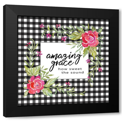 Amazing Grace Black Modern Wood Framed Art Print by Jacobs, Cindy