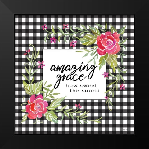 Amazing Grace Black Modern Wood Framed Art Print by Jacobs, Cindy