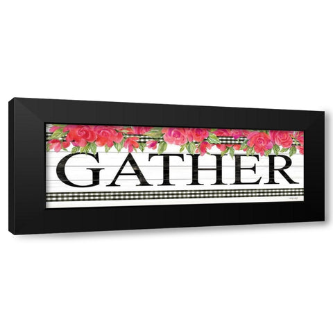 Fuchsia Gather Black Modern Wood Framed Art Print with Double Matting by Jacobs, Cindy