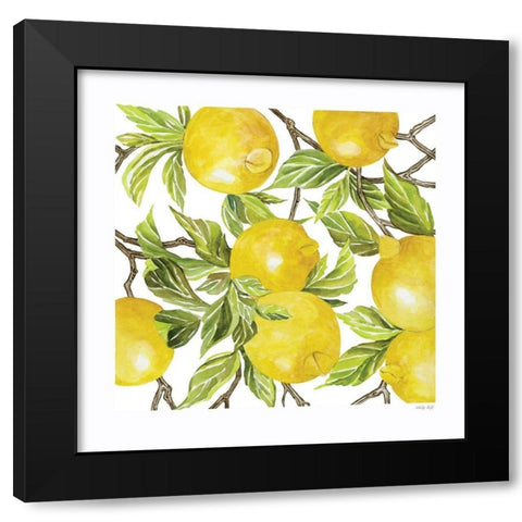 Lemon Square  Black Modern Wood Framed Art Print with Double Matting by Jacobs, Cindy
