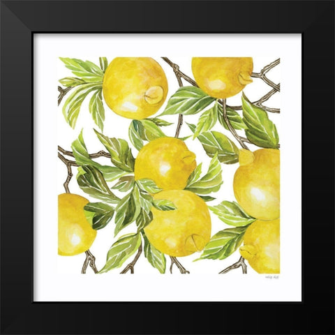 Lemon Square  Black Modern Wood Framed Art Print by Jacobs, Cindy