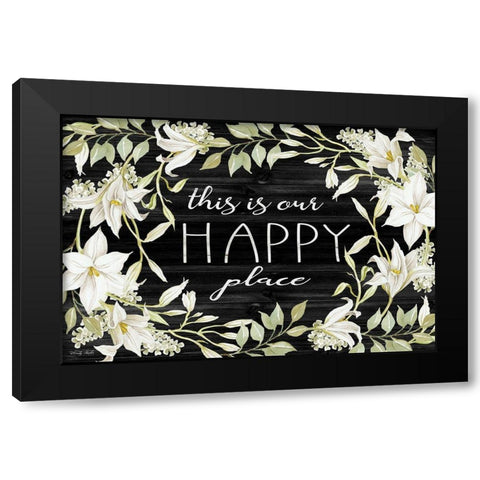 This is Our Happy Place Black Modern Wood Framed Art Print by Jacobs, Cindy