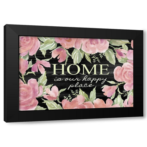 Home is Our Happy Place Black Modern Wood Framed Art Print by Jacobs, Cindy