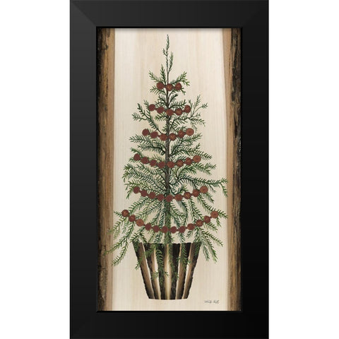 Woodland Pine Tree Black Modern Wood Framed Art Print by Jacobs, Cindy