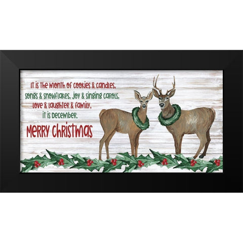It is December Black Modern Wood Framed Art Print by Jacobs, Cindy