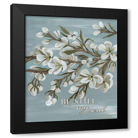 Spring Be Still Black Modern Wood Framed Art Print by Jacobs, Cindy