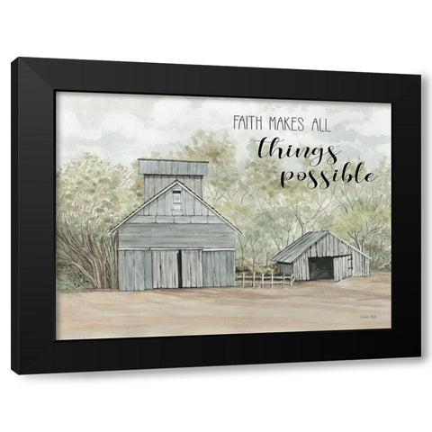 Faith Makes All Things Possible Black Modern Wood Framed Art Print with Double Matting by Jacobs, Cindy