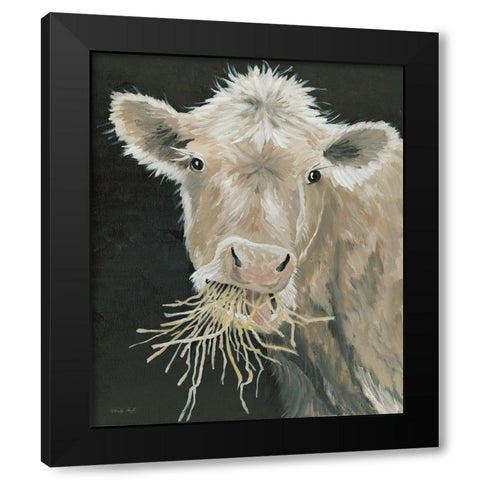 Hangry Cow Black Modern Wood Framed Art Print with Double Matting by Jacobs, Cindy