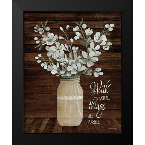 All Things are Possible Black Modern Wood Framed Art Print by Jacobs, Cindy