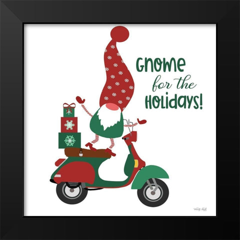 Gnome for the Holidays Black Modern Wood Framed Art Print by Jacobs, Cindy