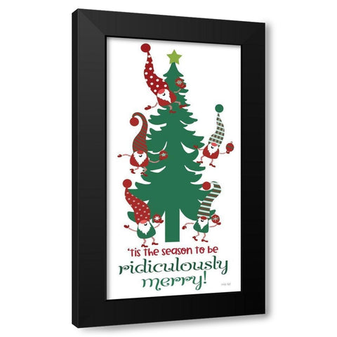 Ridiculously Merry Gnomes Black Modern Wood Framed Art Print by Jacobs, Cindy