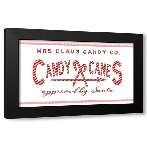 Candy Canes Black Modern Wood Framed Art Print by Jacobs, Cindy
