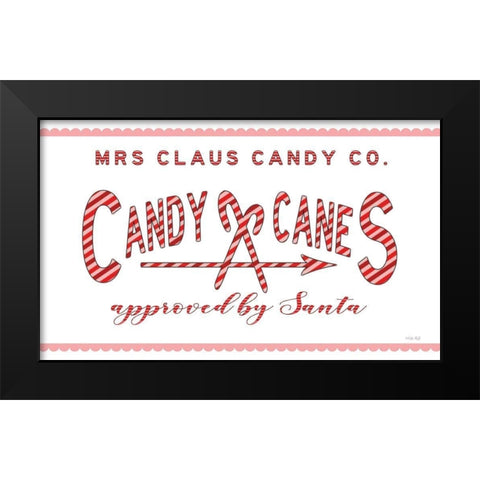 Candy Canes Black Modern Wood Framed Art Print by Jacobs, Cindy