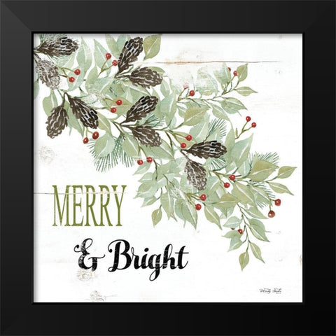 Merry And Bright Black Modern Wood Framed Art Print by Jacobs, Cindy
