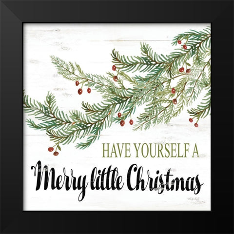 Merry Little Christmas Black Modern Wood Framed Art Print by Jacobs, Cindy