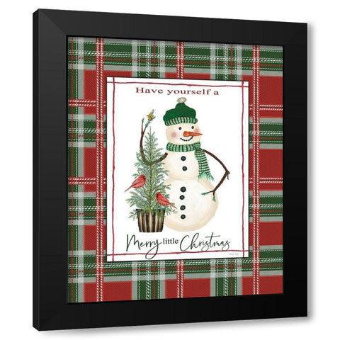 Merry Little Christmas Black Modern Wood Framed Art Print with Double Matting by Jacobs, Cindy