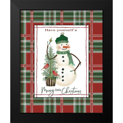 Merry Little Christmas Black Modern Wood Framed Art Print by Jacobs, Cindy