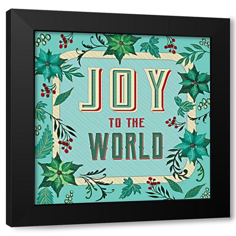 Nostalgic Joy to the World Black Modern Wood Framed Art Print by Jacobs, Cindy