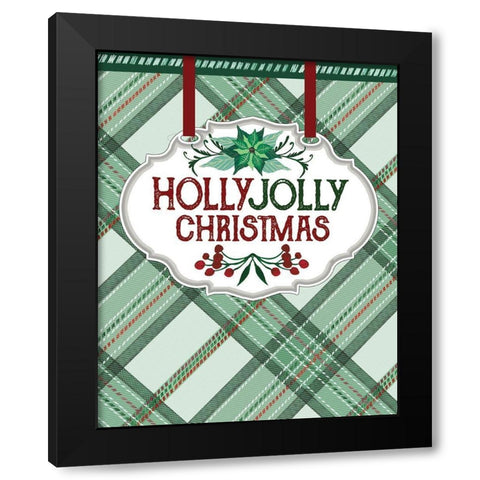 Holly Jolly Christmas  Black Modern Wood Framed Art Print by Jacobs, Cindy
