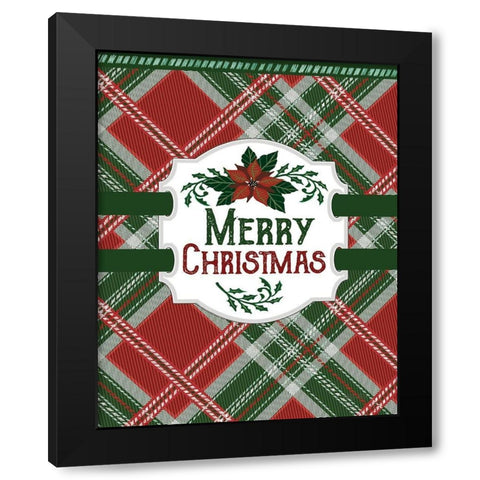 Merry Christmas Black Modern Wood Framed Art Print with Double Matting by Jacobs, Cindy
