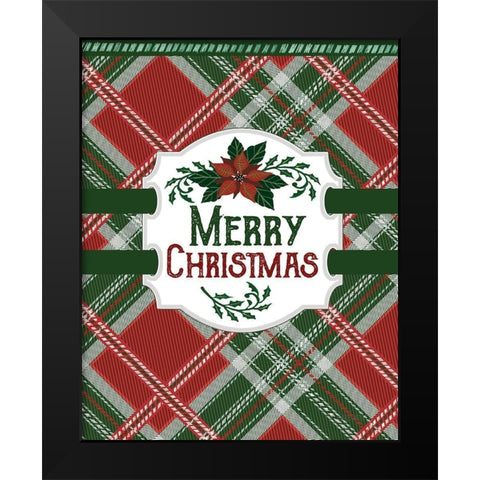 Merry Christmas Black Modern Wood Framed Art Print by Jacobs, Cindy