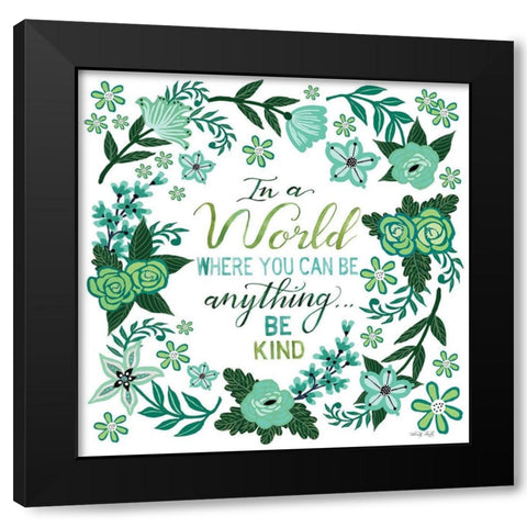 Be Kind Black Modern Wood Framed Art Print with Double Matting by Jacobs, Cindy