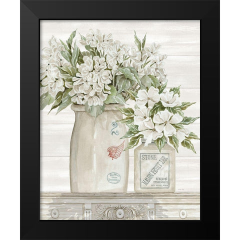 Floral Country Crocks Black Modern Wood Framed Art Print by Jacobs, Cindy