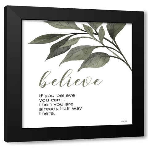 Believe Black Modern Wood Framed Art Print with Double Matting by Jacobs, Cindy