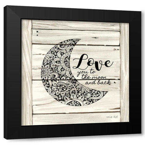 Love You to the Moon    Black Modern Wood Framed Art Print with Double Matting by Jacobs, Cindy
