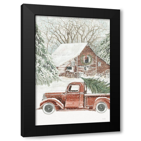 Down Home Christmas Black Modern Wood Framed Art Print by Jacobs, Cindy