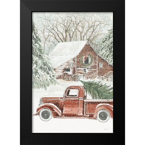 Down Home Christmas Black Modern Wood Framed Art Print by Jacobs, Cindy