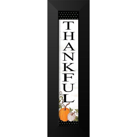 Thankful Sign Black Modern Wood Framed Art Print by Jacobs, Cindy