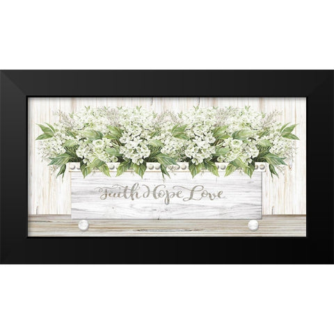 Faith Hope Love Wood Box Black Modern Wood Framed Art Print by Jacobs, Cindy