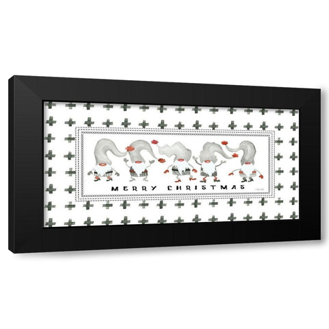 Merry Christmas Gnomes Black Modern Wood Framed Art Print with Double Matting by Jacobs, Cindy