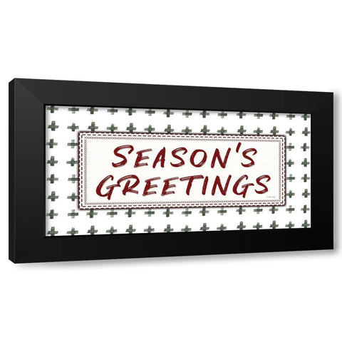 Seasons Greetings  Black Modern Wood Framed Art Print with Double Matting by Jacobs, Cindy