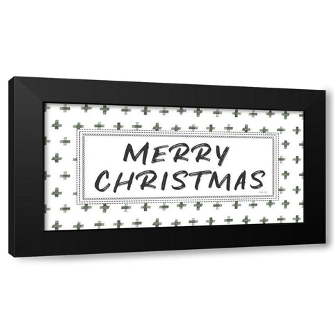 Merry Christmas   Black Modern Wood Framed Art Print by Jacobs, Cindy