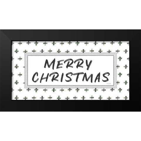 Merry Christmas   Black Modern Wood Framed Art Print by Jacobs, Cindy