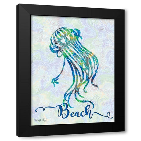 Beach - Jellyfish Black Modern Wood Framed Art Print with Double Matting by Jacobs, Cindy