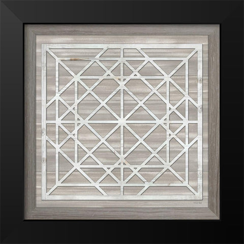 Geo Greige Deco 1 Black Modern Wood Framed Art Print by Jacobs, Cindy