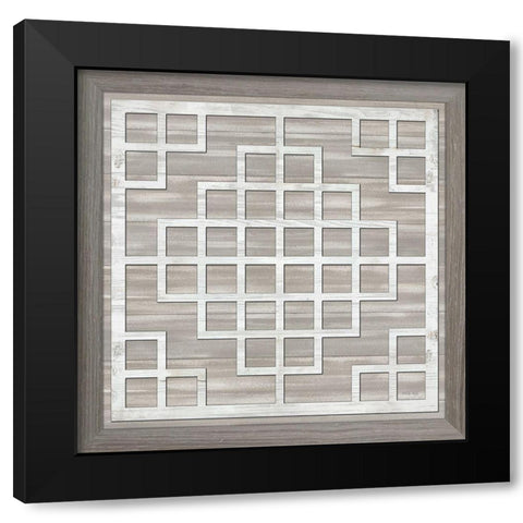 Geo Greige Deco 2 Black Modern Wood Framed Art Print with Double Matting by Jacobs, Cindy