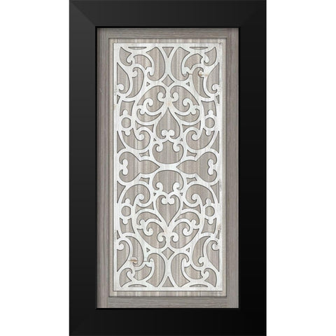 Geo Greige Deco Panel 1 Black Modern Wood Framed Art Print by Jacobs, Cindy